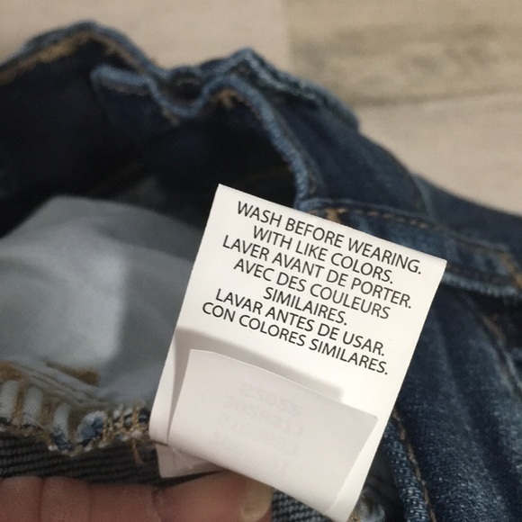 Place girls size 8 distressed zip one button straight leg jeans - Picture 6 of 6